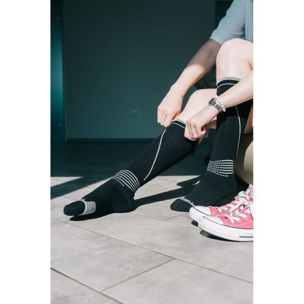 Водонепроникні шкарпетки Dexshell Longlite Socks 2.0, блакитні полоски, розмір S (36-38) 70414 фото