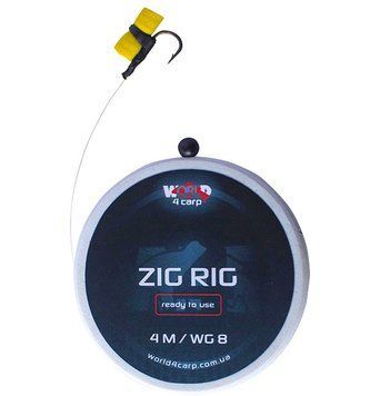 Готовый поводок W4C ZIG RIG EVA FOAM (зиг риг) с адаптером и пеной, крючок WIDE GAPE №8 w491 фото
