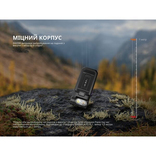 Ліхтар ручний Fenix SW05R-UV LED чорний 69253 фото