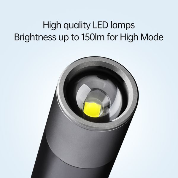 Кишеньковий ручний акумуляторний ліхтар Nextool Zoom Flashlight, 150 лм, алюмінієвий корпус (NE20162, NE20163) 73164 фото