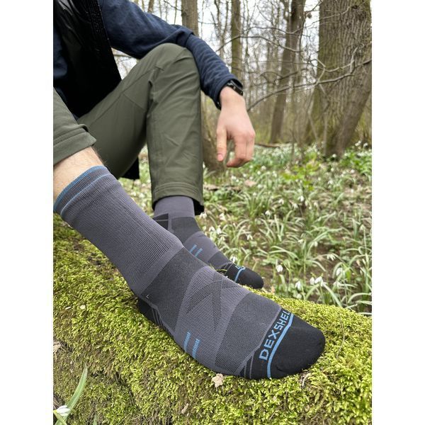 Шкарпетки водонепроникні Dexshell Running Lite 2.0 Socks, сірі, розмір XL (47-49) 66299 фото