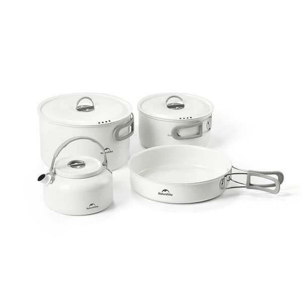 Чайник з керамічним антипригарним покриттям Naturehike CNK2450CF013 0,8 л, алюміній, білий 68968 фото
