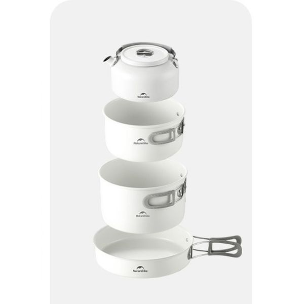 Чайник з керамічним антипригарним покриттям Naturehike CNK2450CF013 0,8 л, алюміній, білий 68968 фото