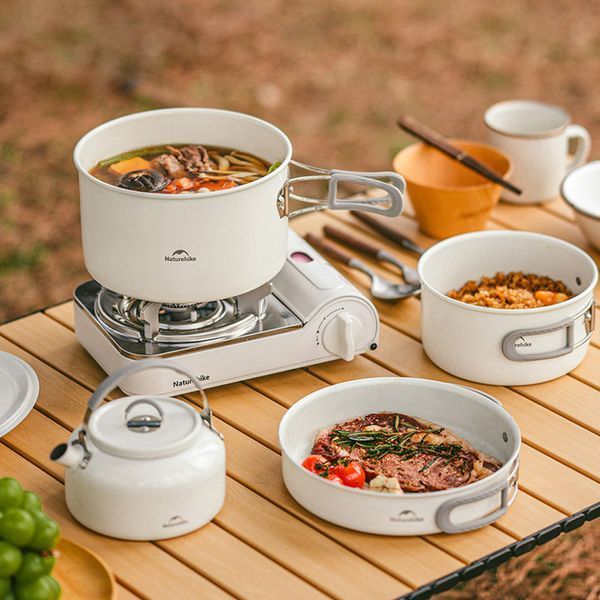 Чайник з керамічним антипригарним покриттям Naturehike CNK2450CF013 0,8 л, алюміній, білий 68968 фото