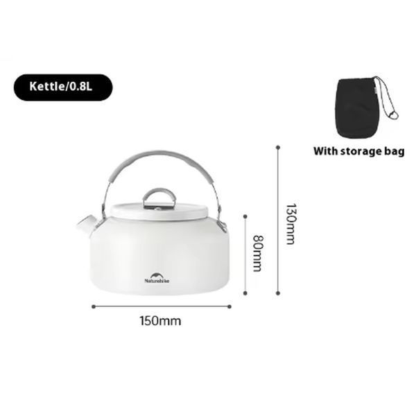 Чайник з керамічним антипригарним покриттям Naturehike CNK2450CF013 0,8 л, алюміній, білий 68968 фото
