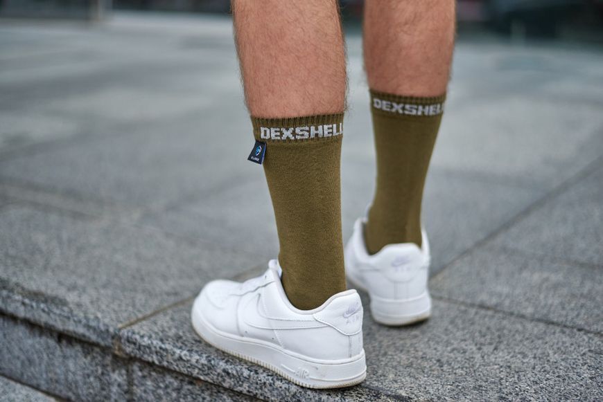 Шкарпетки водонепроникні Dexshell Ultra Thin Crew OG, р-р S, хакі 50975 фото
