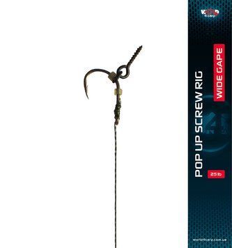 Готовий повідець з гвинтом W4C POP UP SCREW RIG, гачок WIDE GAPE № 6 w493-6 фото