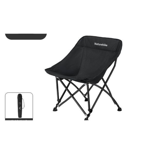 Стілець складаний Naturehike Stellaluna T04 CNK2550JJ022, вуглецева сталь, чорний 73066 фото