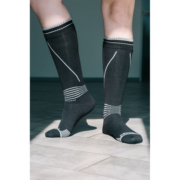 Водонепроникні шкарпетки Dexshell Longlite Socks 2.0, сірі полоски, розмір S (36-38) 70410 фото