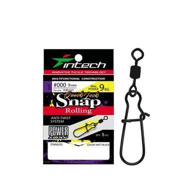 Застібка з вертлюгом Intech Quick lock Snap Rolling Matt black (5 шт) #3 FS0642616 фото