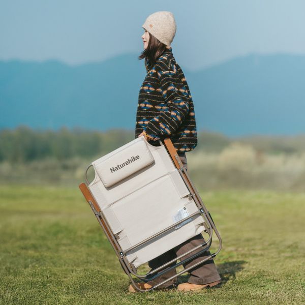 Крісло складане з регульованим нахилом Naturehike CNK2550JJ012, вуглецева сталь, бежевий 70920 фото