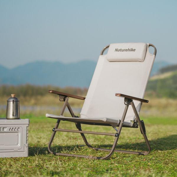 Крісло складане з регульованим нахилом Naturehike CNK2550JJ012, вуглецева сталь, бежевий 70920 фото